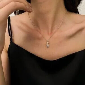14K Gold Plated 2pc Fairy CZ Necklace Set